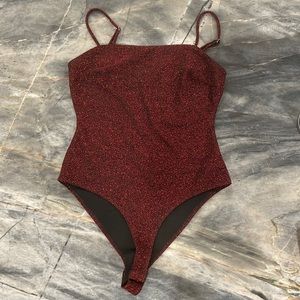 Sparkly red and black one piece